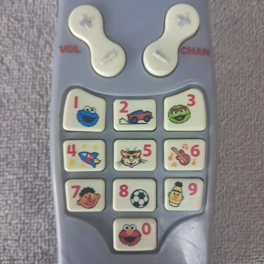 Vintage Sesame Street Elmo Remote Control Toy Working Numbers Dial Blue TESTED